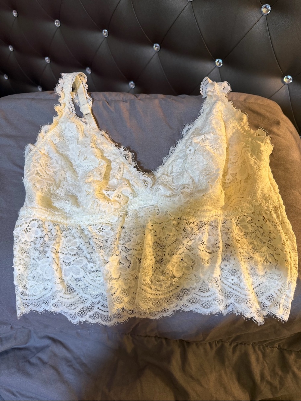 aerie Lace Bralette Camisole - Cream